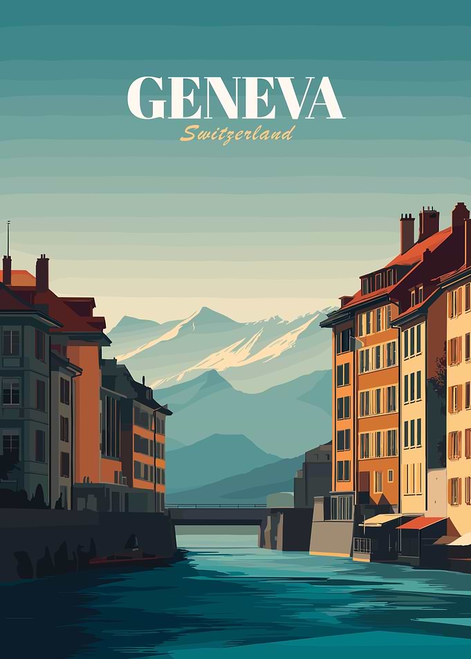 Geneva, Switzerland Travel Poster