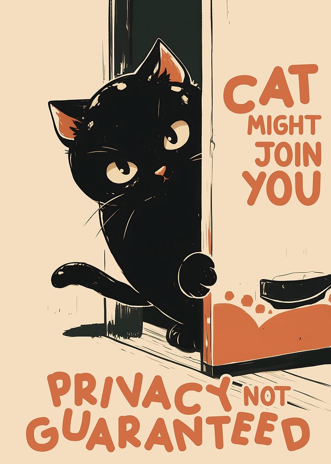 Funny Black Cat Bathroom