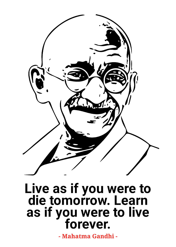 Mahatma Gandhi Portrait with Quote
