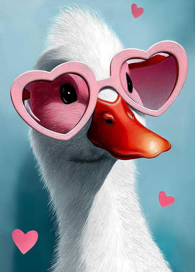 Goose with Heart Sunglasses