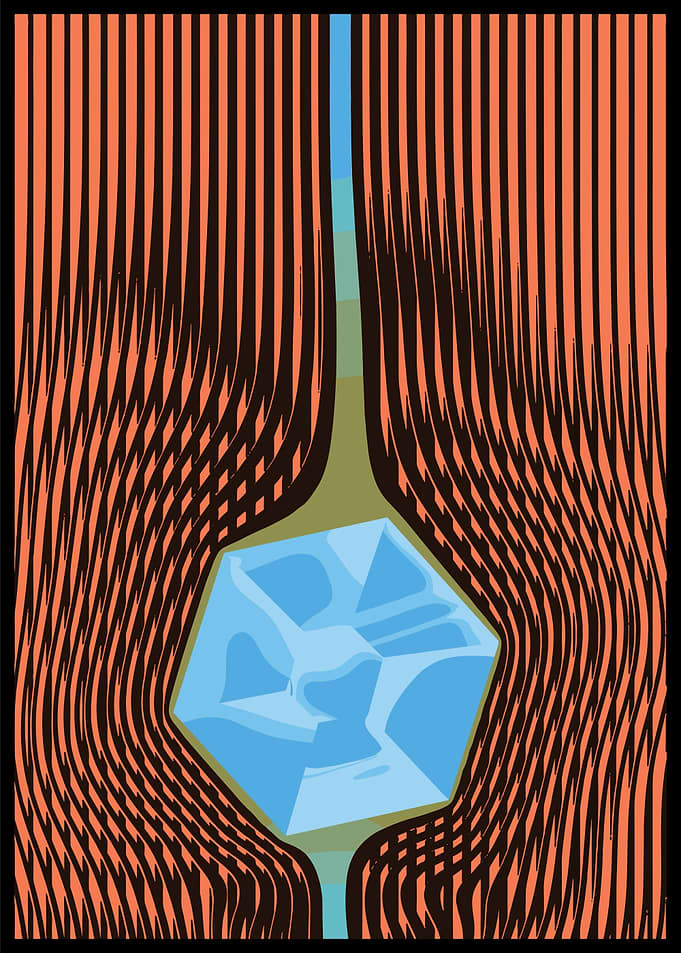 Abstract Ice Cube Flow Illustration