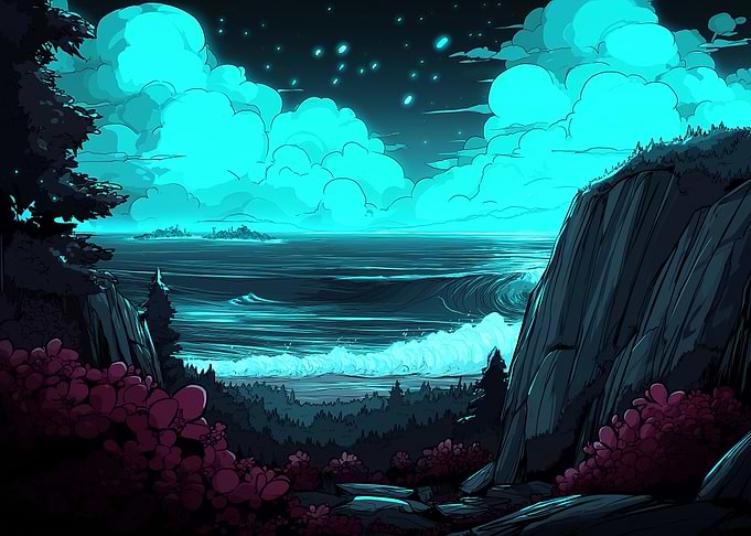 Turquoise Ocean View with Cliffs