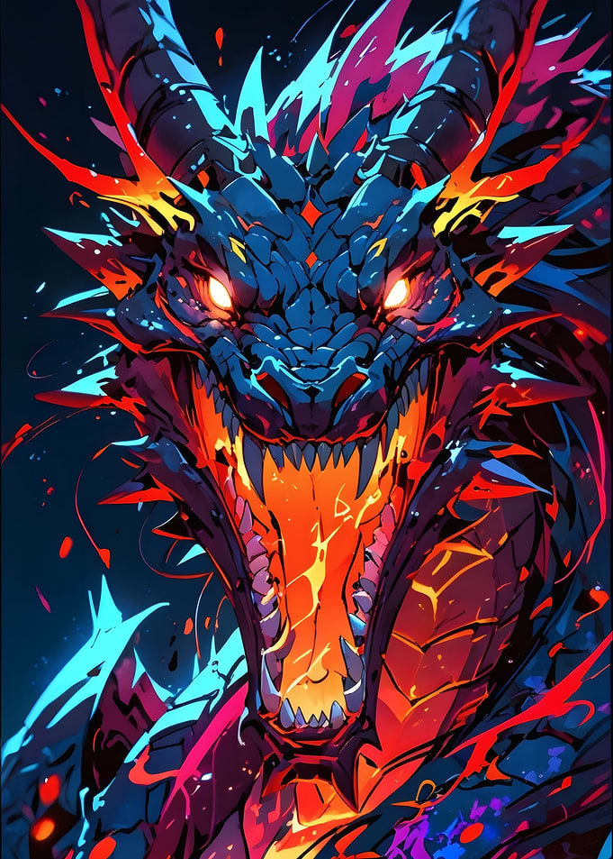 Colorful Dragon Head Portrait