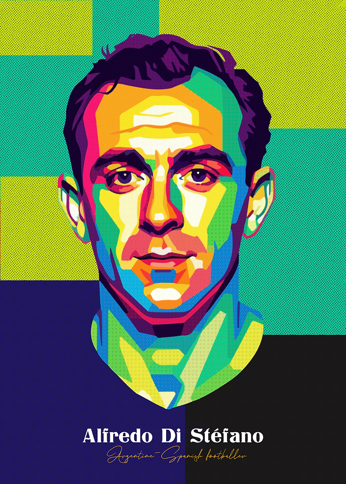 Alfredo Di Stéfano WPAP Pop Art Portrait