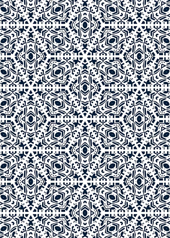 Navy Islamic Geometric Tessellation Pattern
