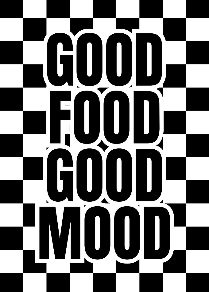 Good Food Good Mood Checkerboard Art