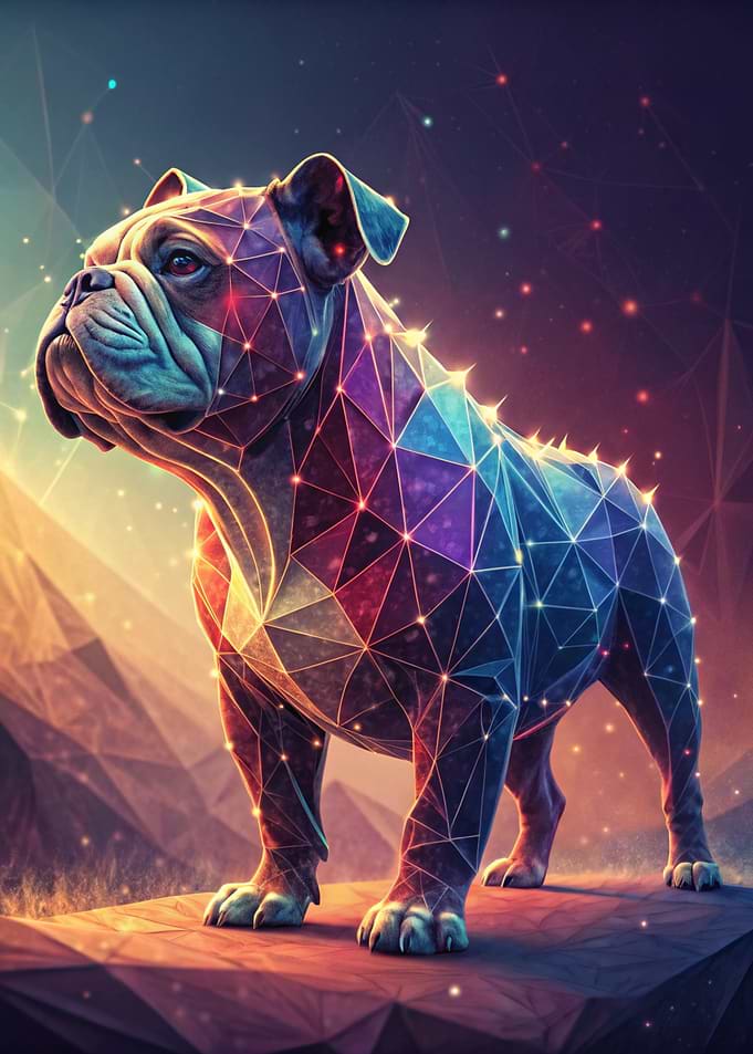 Geometric Bulldog Digital Art