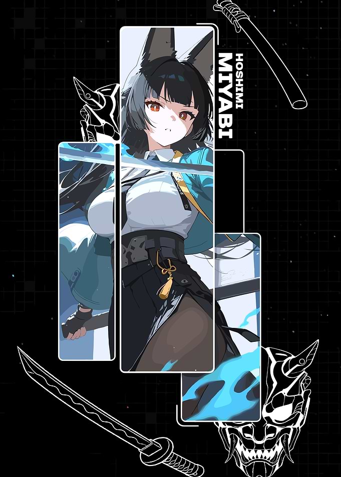 Hoshimi Miyabi Anime Character Art