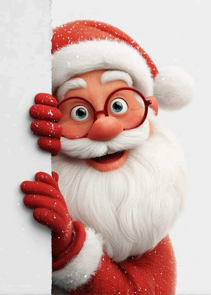 Peeking Santa Claus
