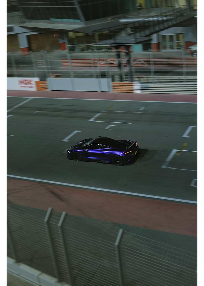 Purple McLaren at the Dubai Autodrome