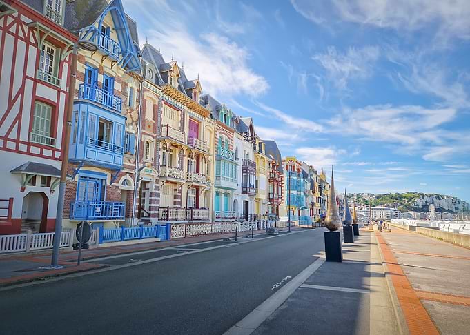 Colorful Houses in a Coastal Town