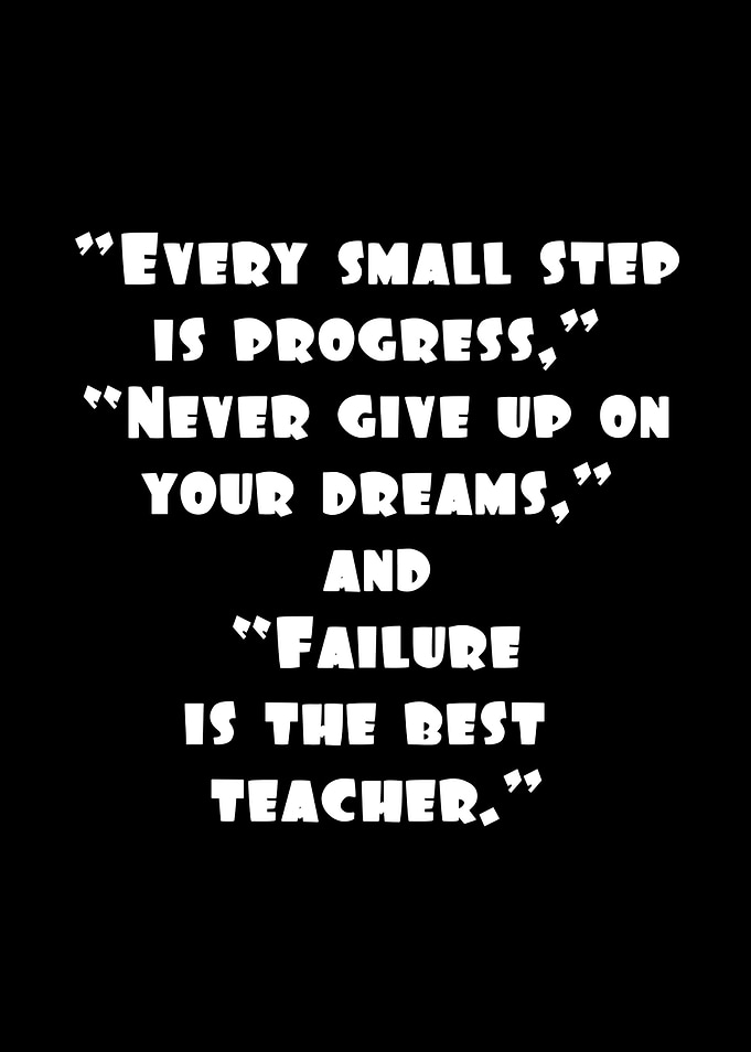 Inspirational Quote on Black Background