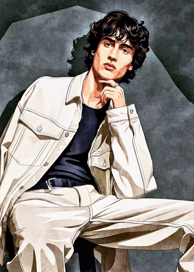 Stylish Man Portrait with Denim Jacket