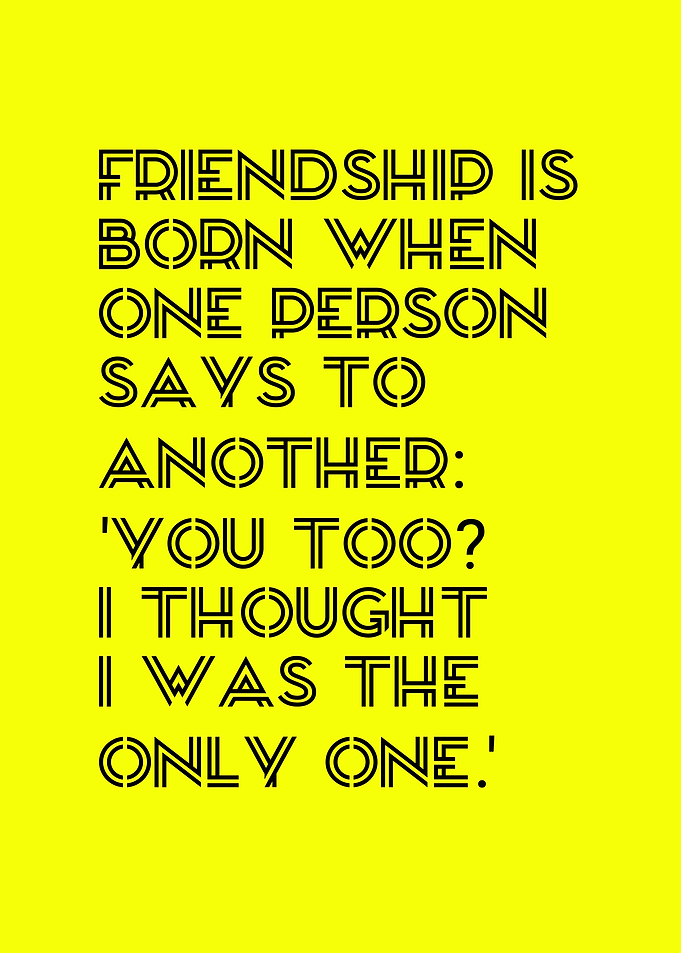 Friendship Quote on Yellow Background
