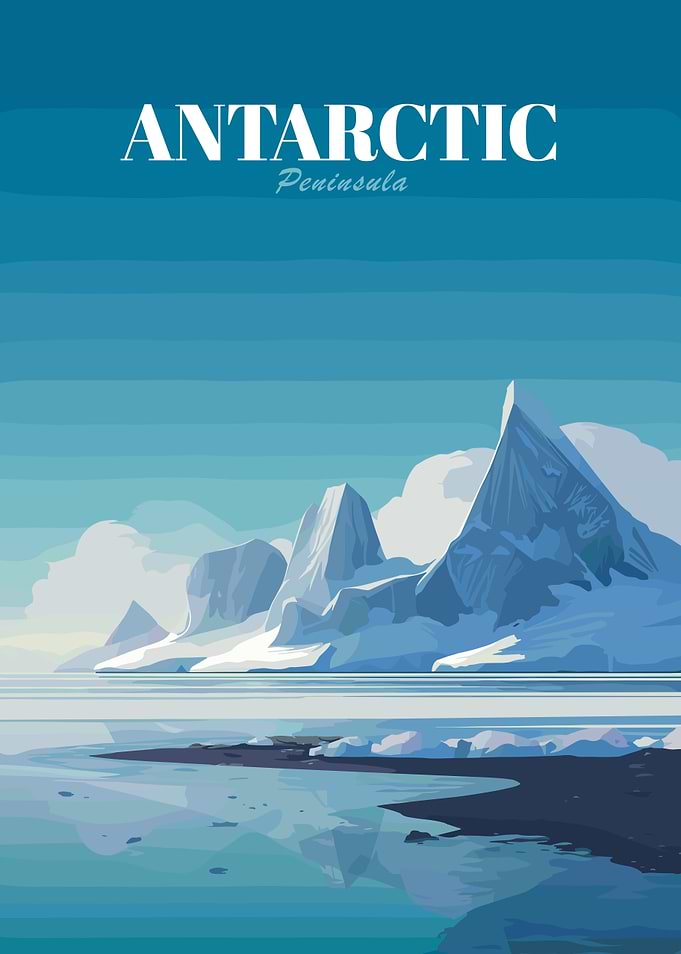 Antarctic Peninsula Landscape Illustration