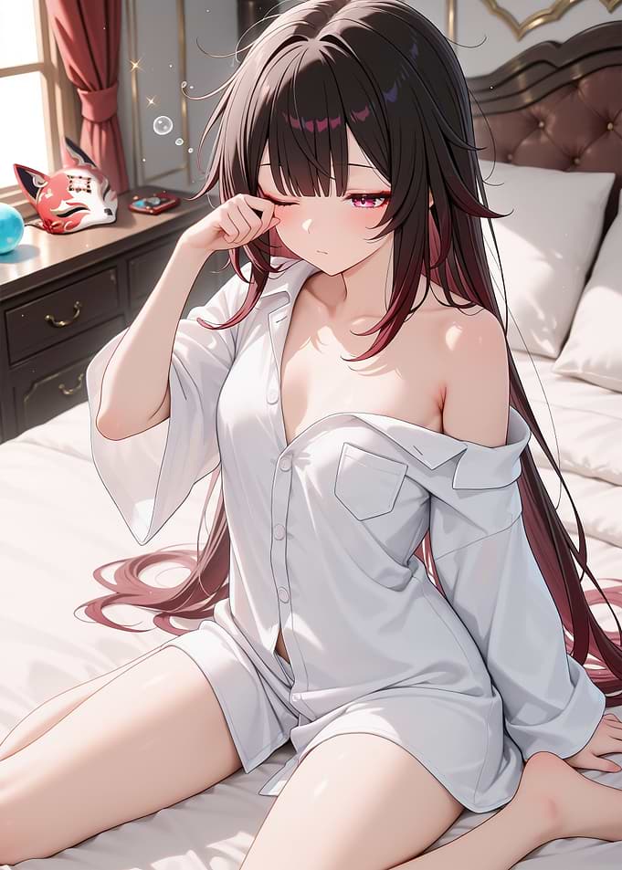 Anime Girl in Oversized Shirt