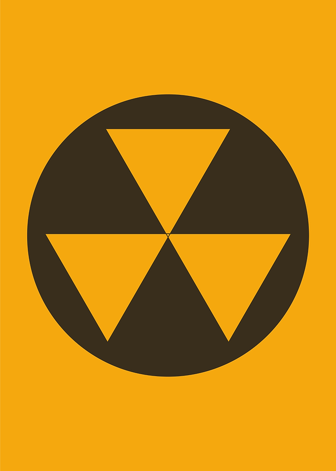 Radioactive Symbol on Orange Background