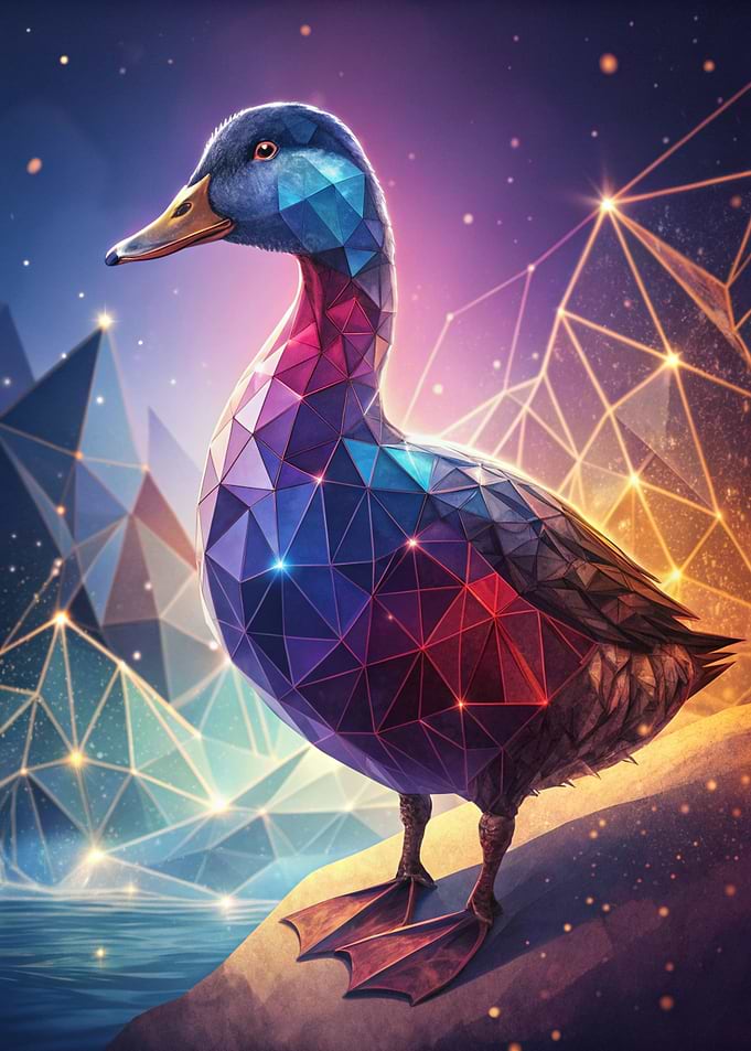 Geometric Duck Digital Art