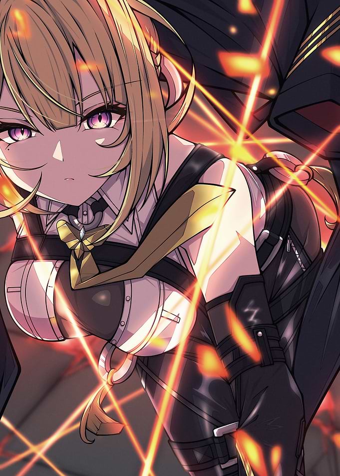 Anime Girl with Intense Gaze