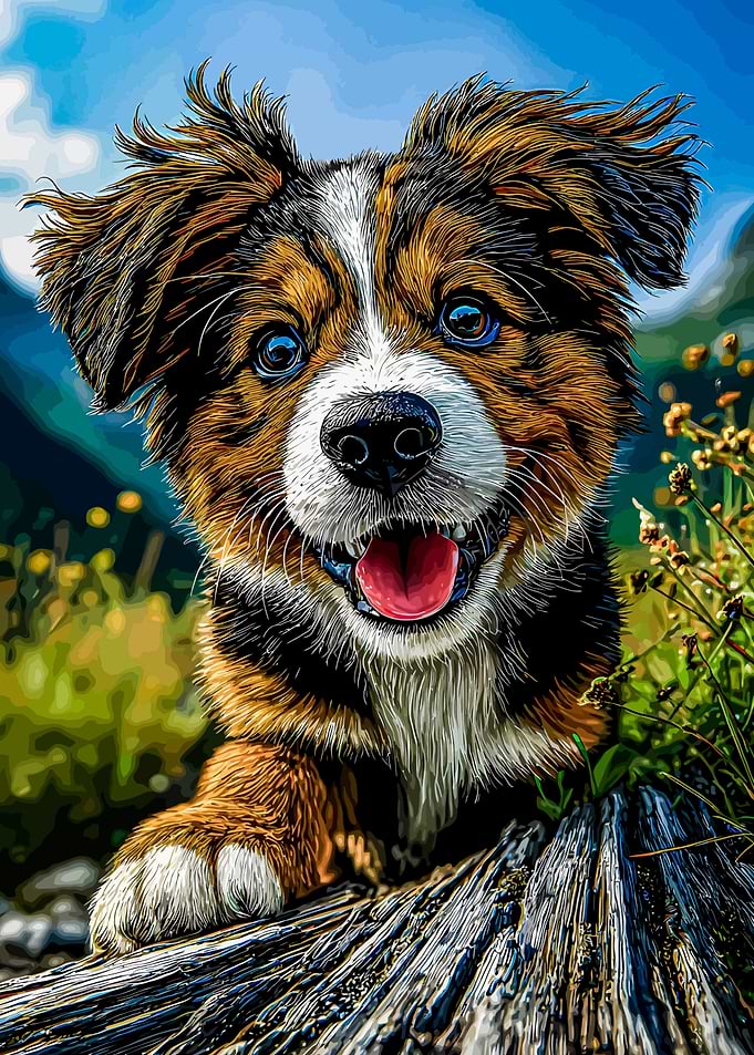Happy Dog Portrait in Nature