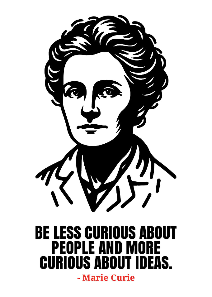 Marie Curie Portrait with Quote
