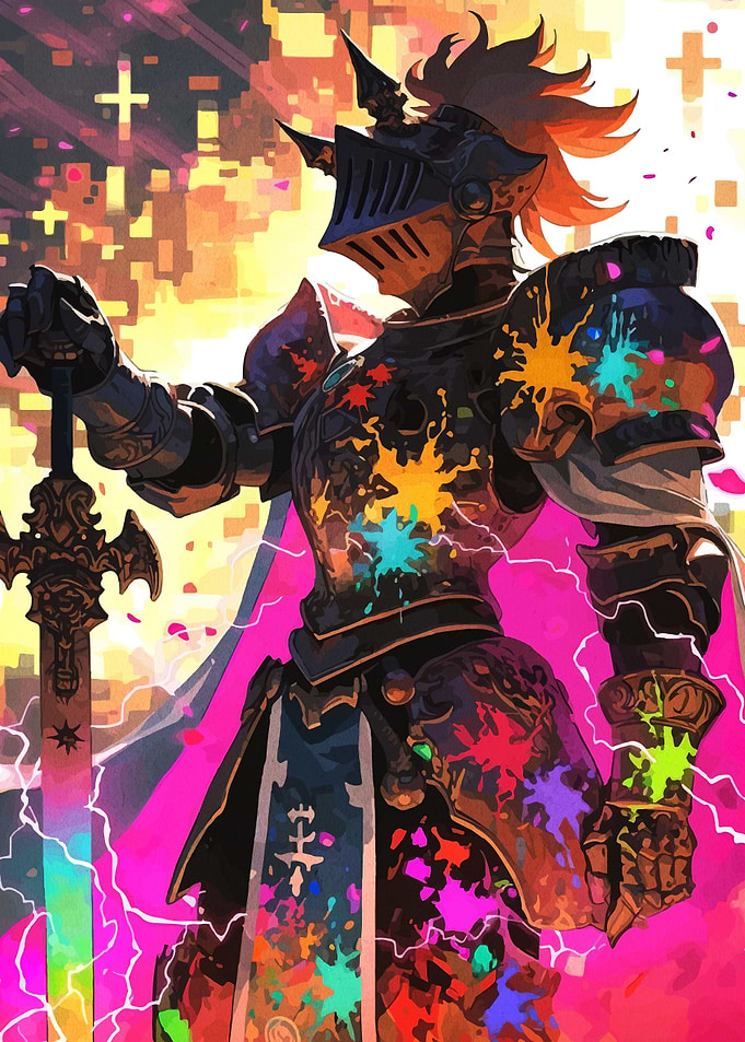 Colorful Knight with Sword