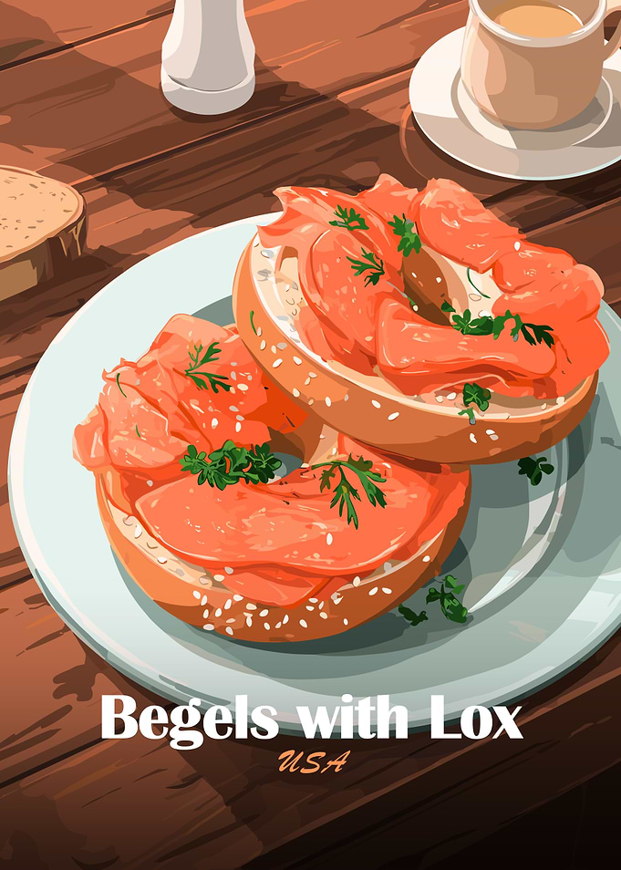 Bagels with Lox Illustration