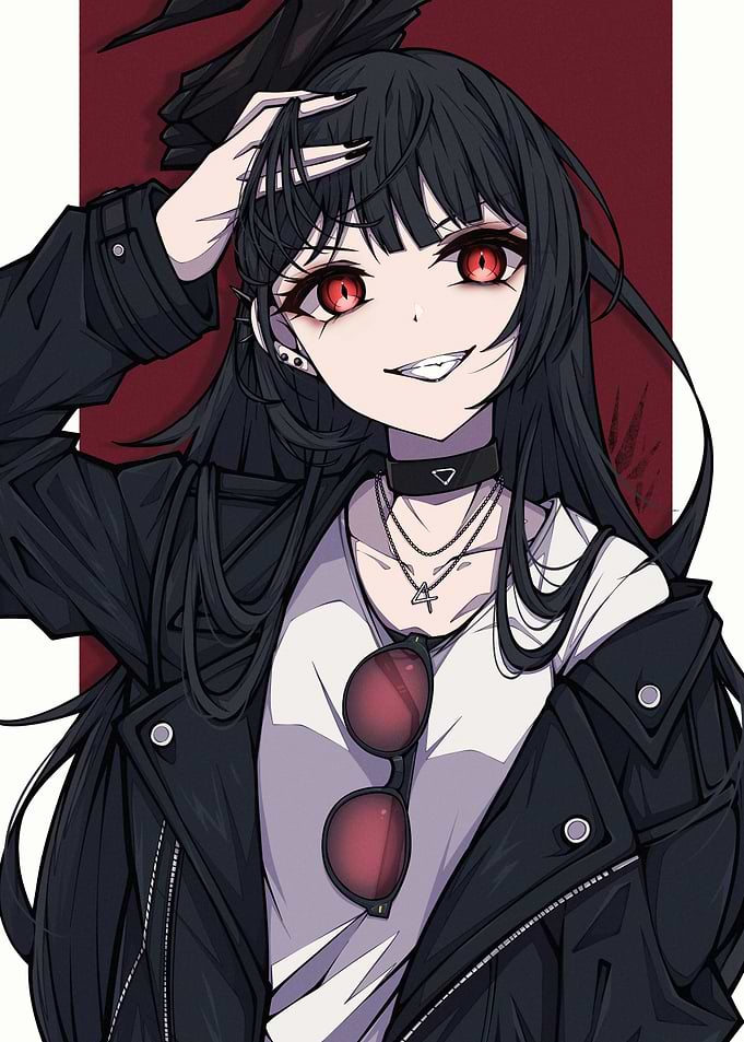 Anime Girl with Red Eyes