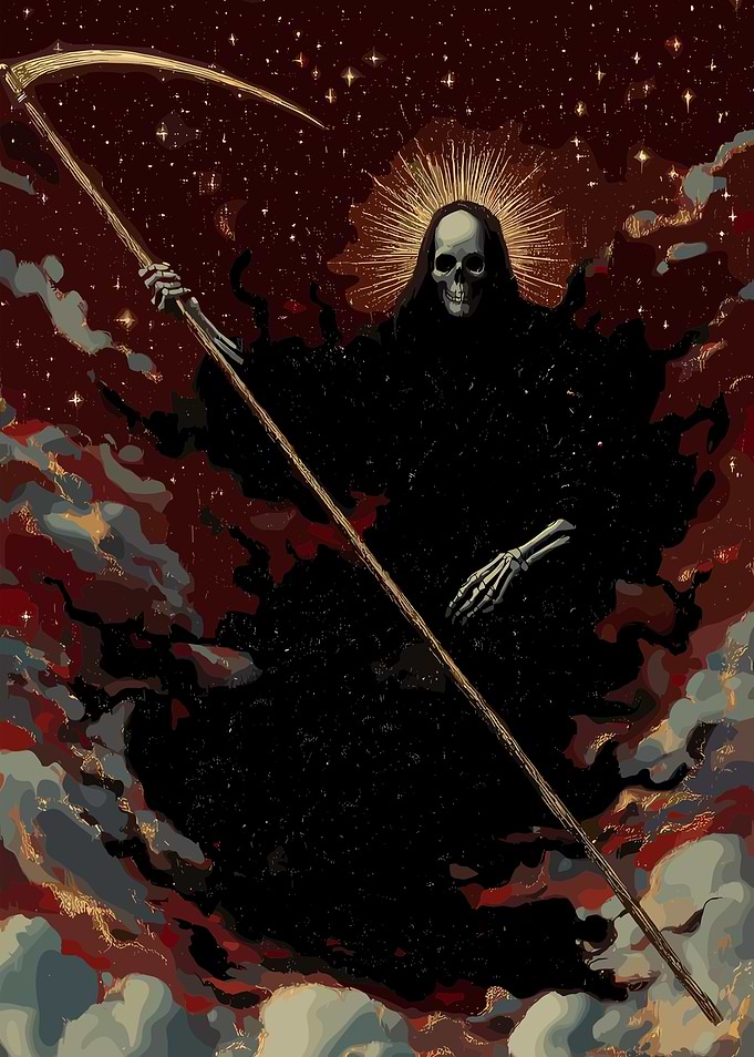 Grim Reaper with Scythe Illustration