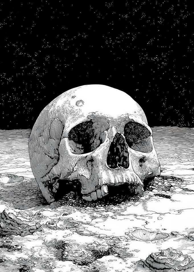 Skull on Lunar Surface