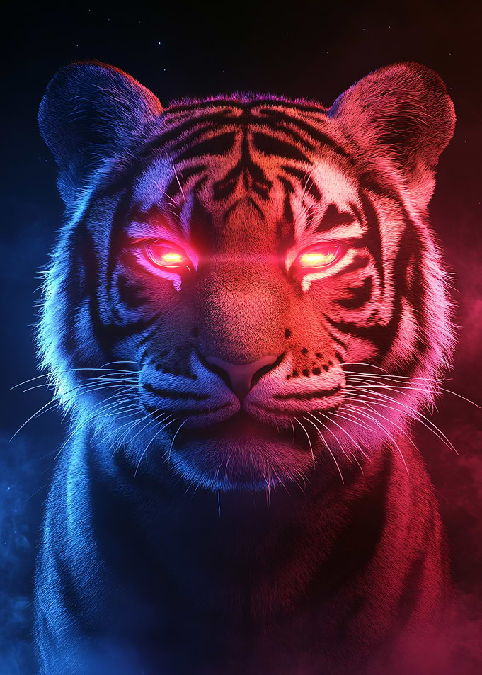 Neon Tiger Portrait