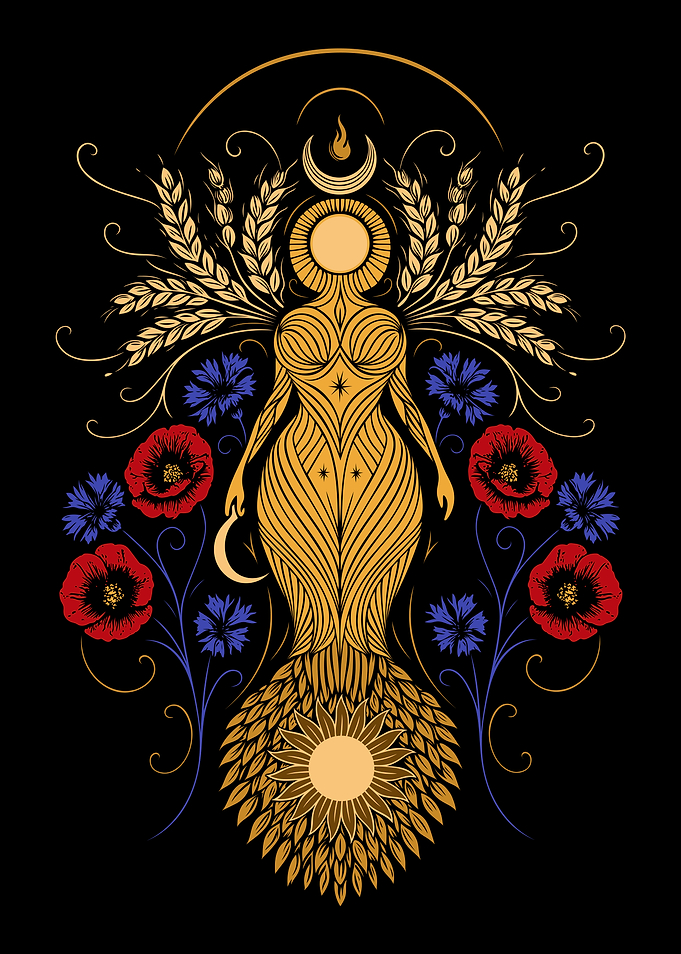 Demeter Goddess Inspired Art - Night Version