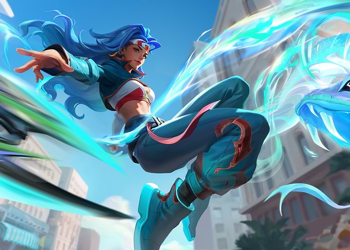 Dynamic Woman with Energy Serpent