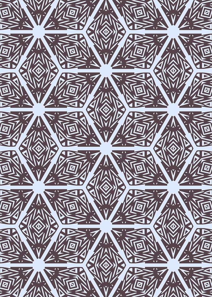 Geometric Brown and Blue Quadrangle Pattern