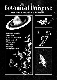 Botanical Universe Black and White Art