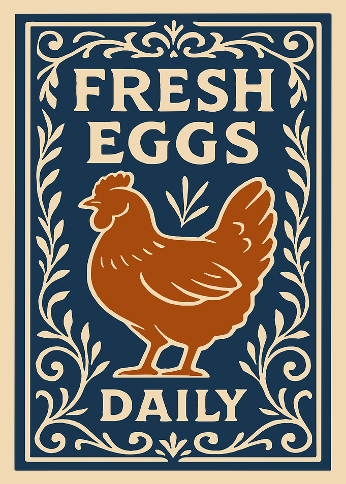 Fresh Eggs Daily Vintage Sign