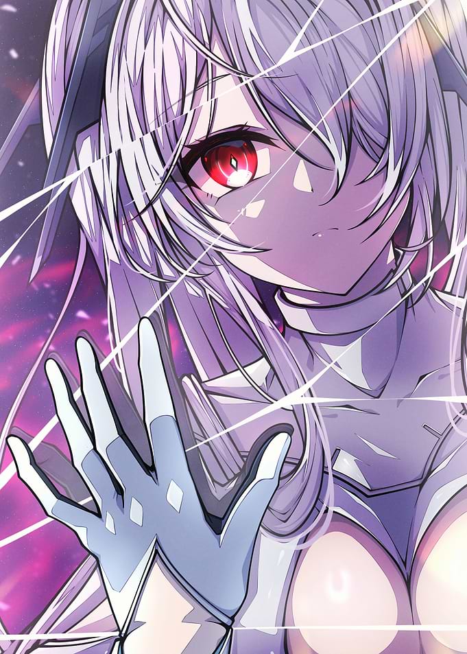 Anime Girl with Red Eyes