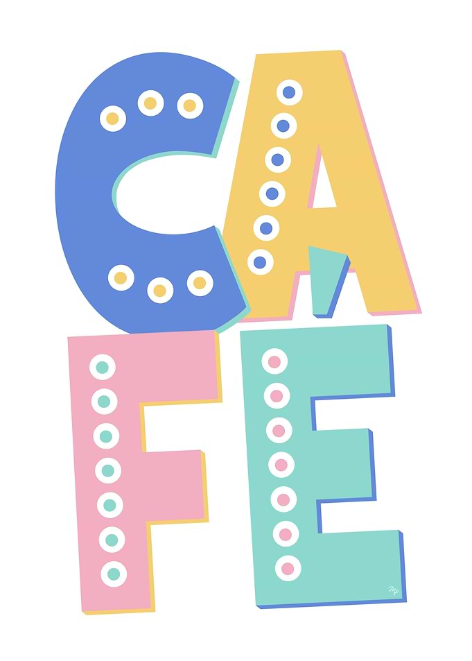 Colorful Cafe Sign