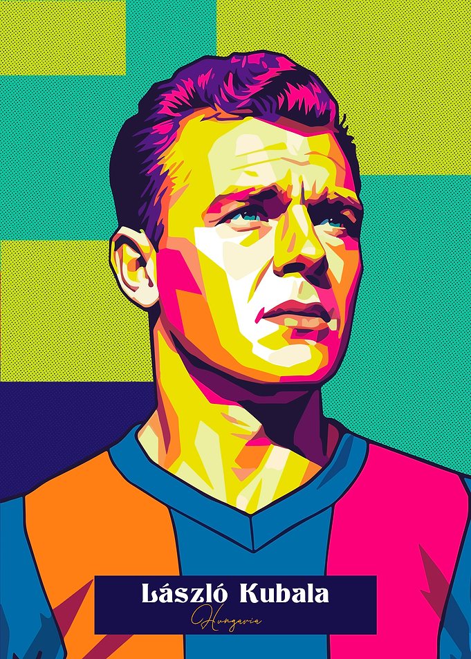 László Kubala Pop Art Portrait