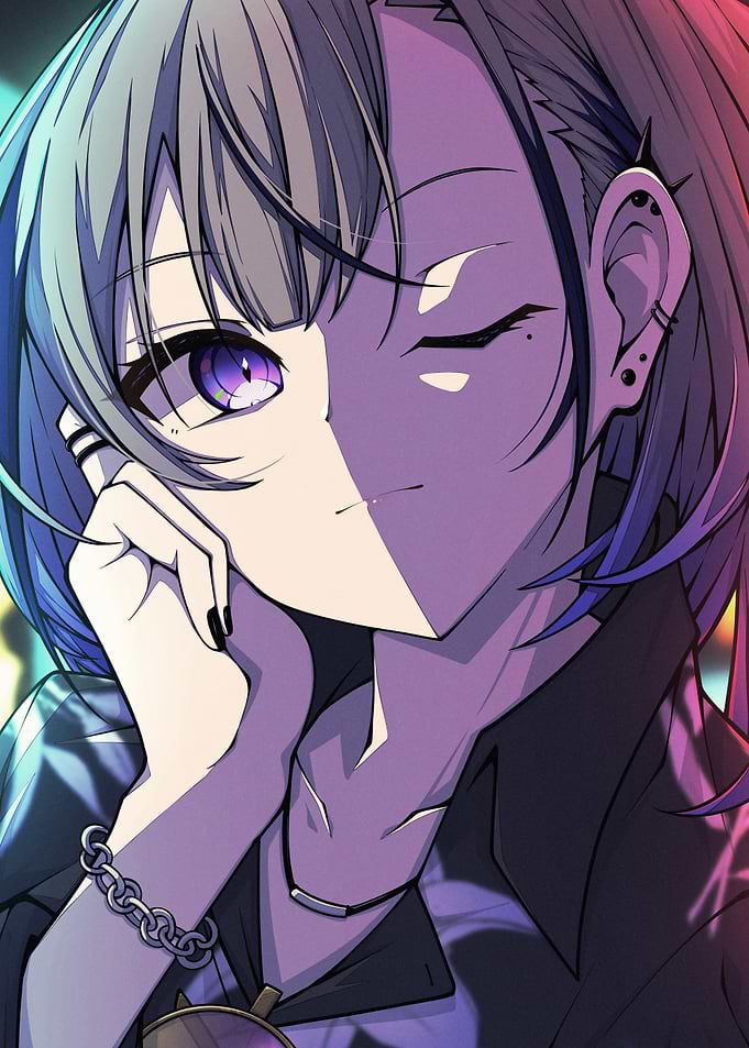 Anime Girl with Purple Eyes