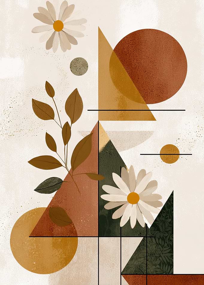 Geometric Floral Abstract Art