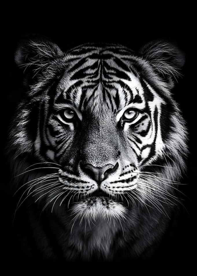 Monochrome Tiger Portrait
