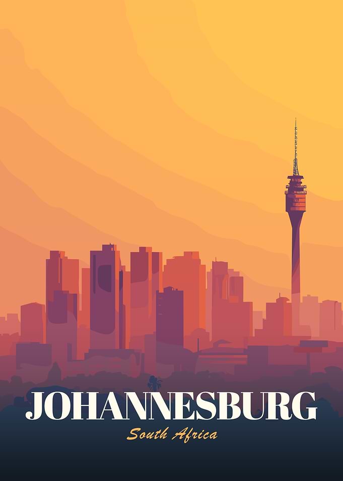 Johannesburg South Africa Cityscape Illustration