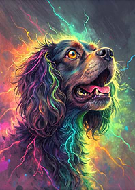 Colorful Cocker Spaniel Portrait