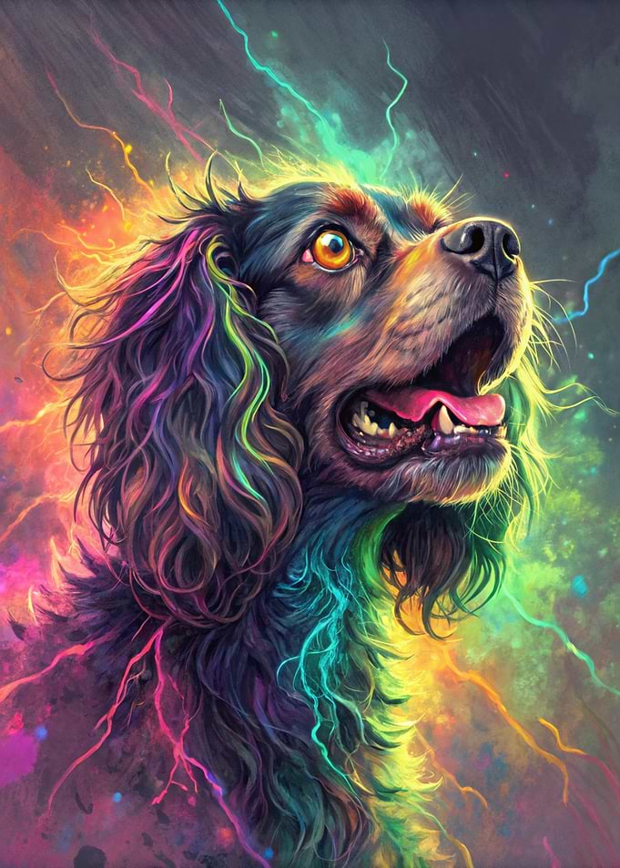 Colorful Cocker Spaniel Portrait