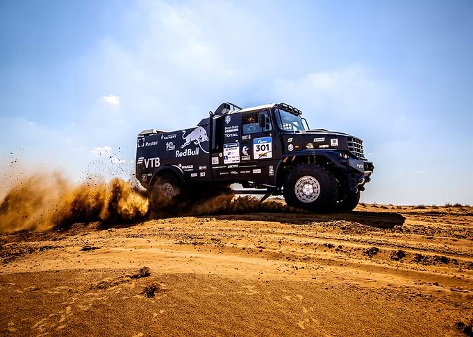Off-Road Racing Truck in Desert Action