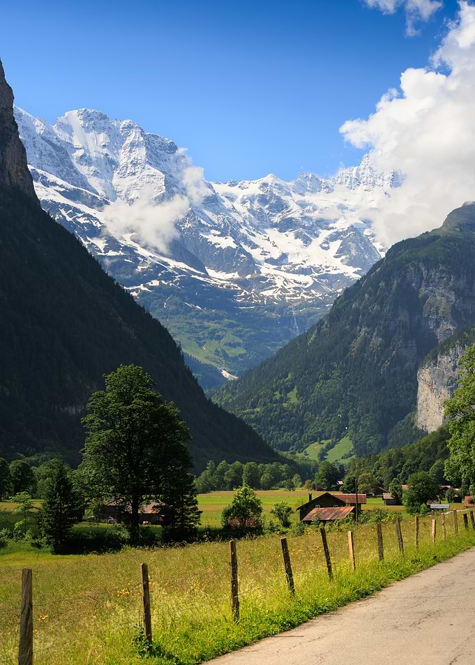 Swiss Alps Mountain Valley Landscape