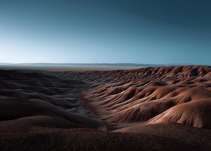 Desert Landscape with Blue Sky
