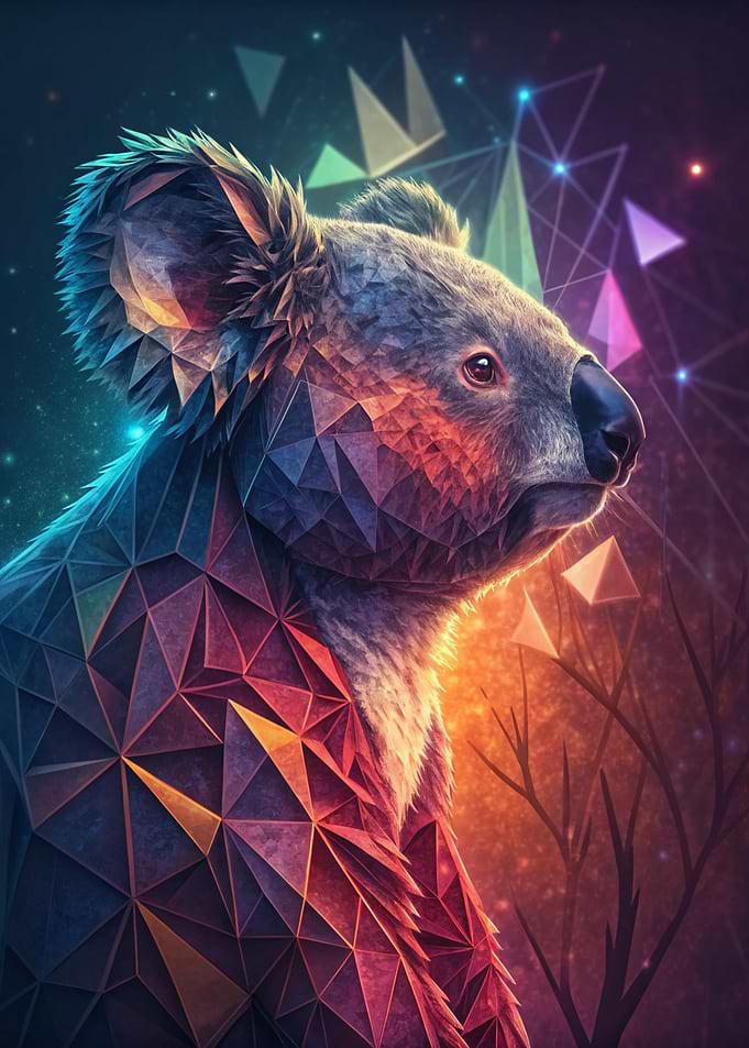 Geometric Koala Portrait