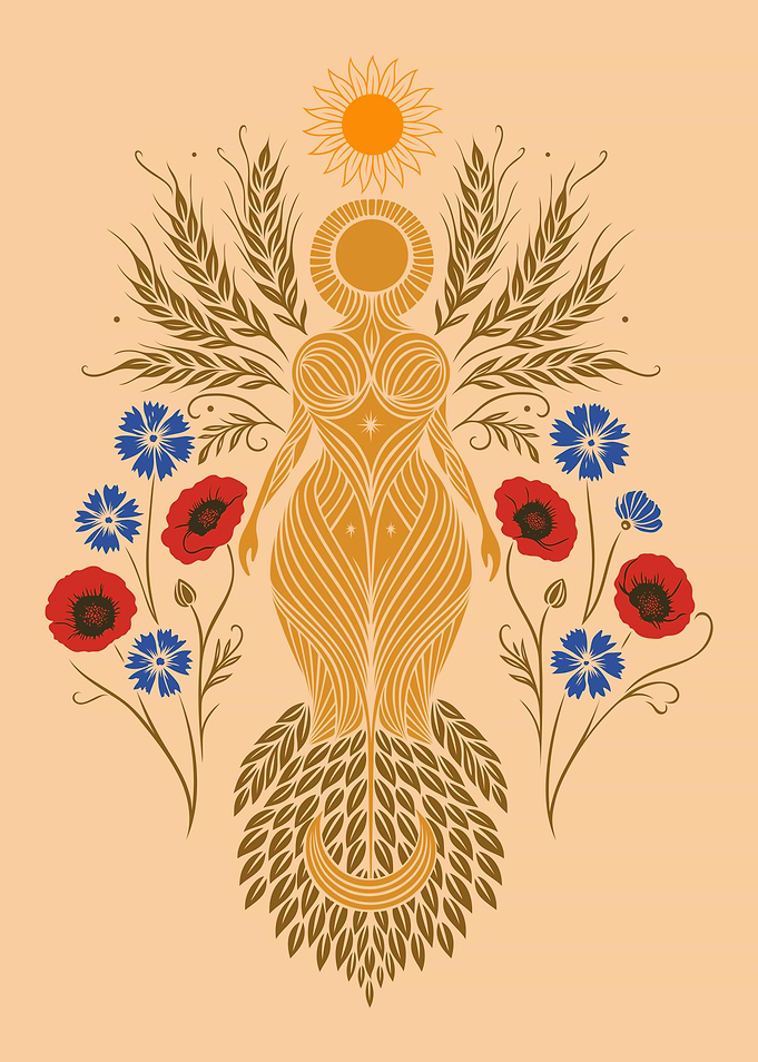 Demeter Goddess Inspired Art - Day Version
